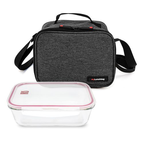 Lunchera Goglass Negra (Contenedor vidrio 840 ml)