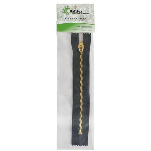 Cierre metálico negro 15 cm