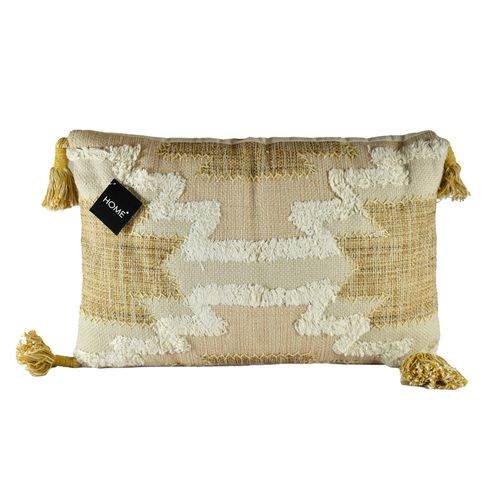 Almohadón para decoración 40x60 cm natural/amarillo