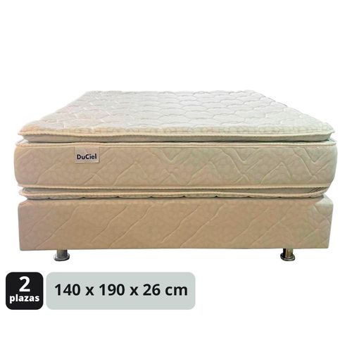 Conjunto Sommier Daphne 2 Plazas  Doble Pillow 140x190x26 cm