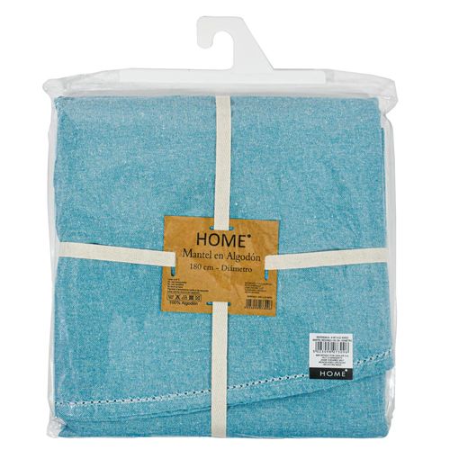 Mantel redondo 180 cm azul