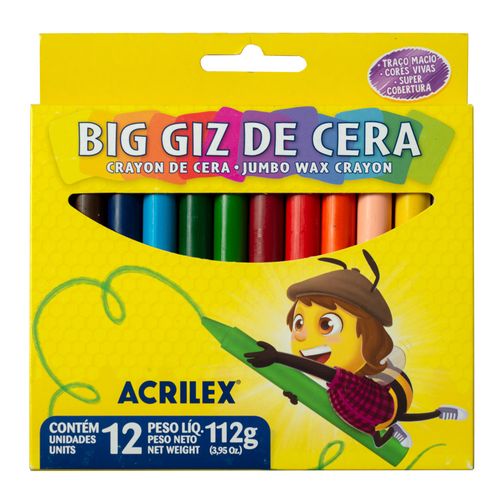 Crayolas ACRILEX gruesas 12 un.
