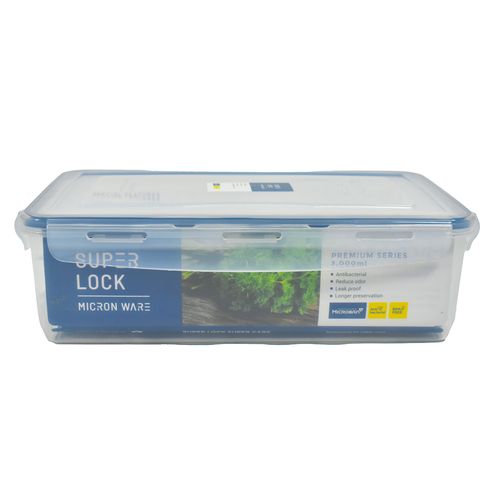 Contenedor Rectangular con rejilla 3 L 17.5x30x9 cm Super Lock