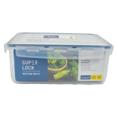 Contenedor Rectangular con rejilla 5.5 L 23x30x11.4 cm Super Lock