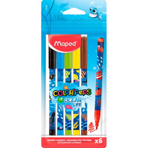 Marcadores MAPED Ocean Life decorados 6 un.
