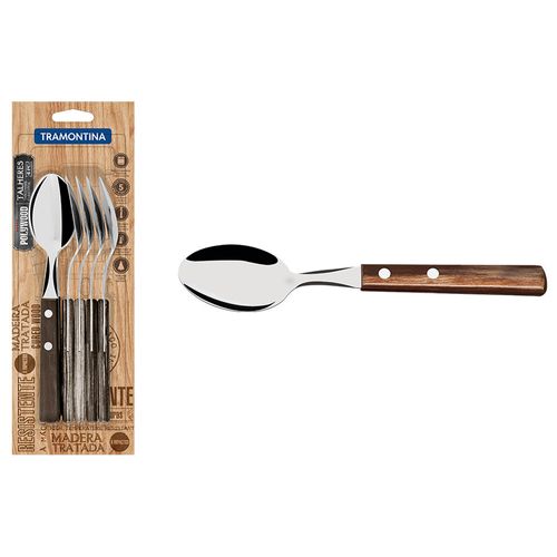Cucharas de mesa 6 piezas Polywood marrón TRAMONTINA