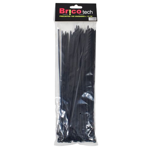 Precintos de plástico 25 cm 100 unidades negros