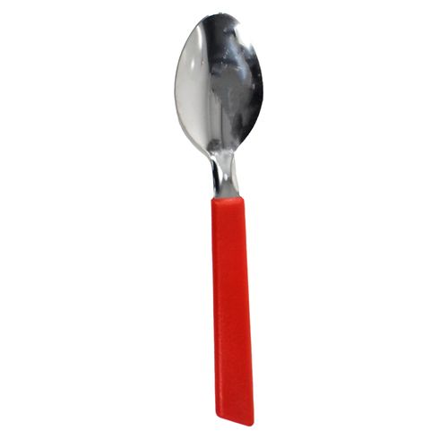 Cuchara de acero inoxidable mango rojo 20 cm
