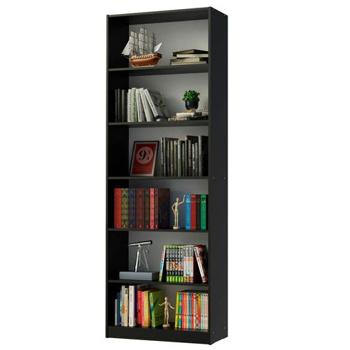 Biblioteca Negra con 6 estantes 71x204x30 cm